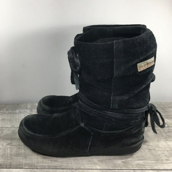 Steger Mukluks Black Leather Traditional Snow Winter Rain Mens Boots Size 10